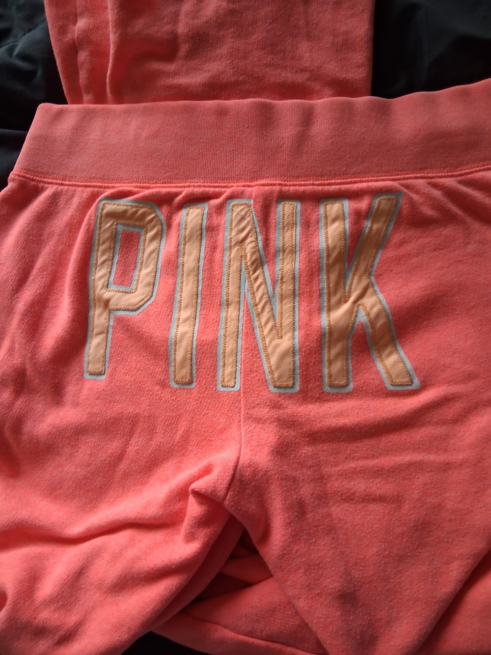 PINK Victoria's Secret Coral Sweatshirt with Logo Trim